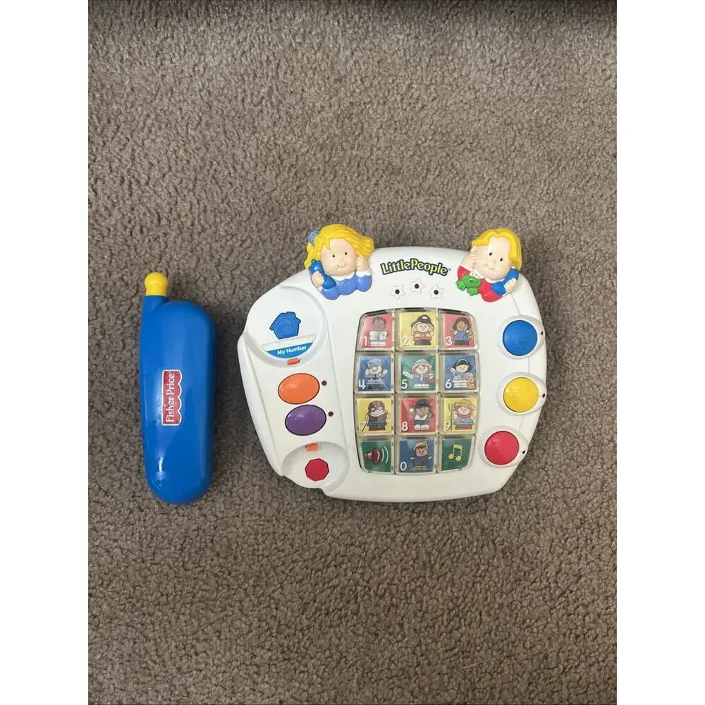 Vtg Fisher Price GROWING SMART Little People TELEPHONE Interactive Phone RARE
